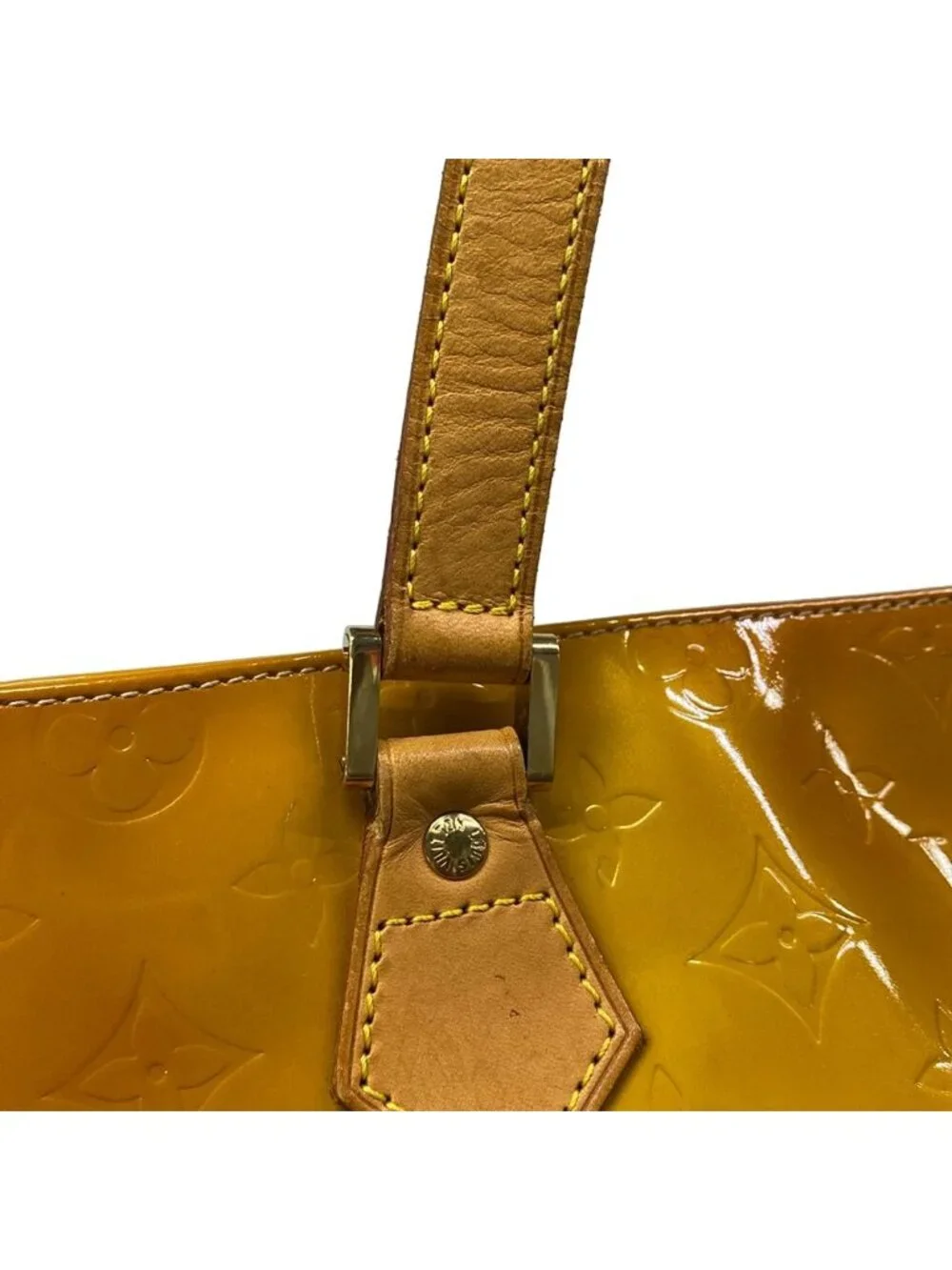 Louis Vuitton Tote Monogram Vernis Houston Soft Beige Leather